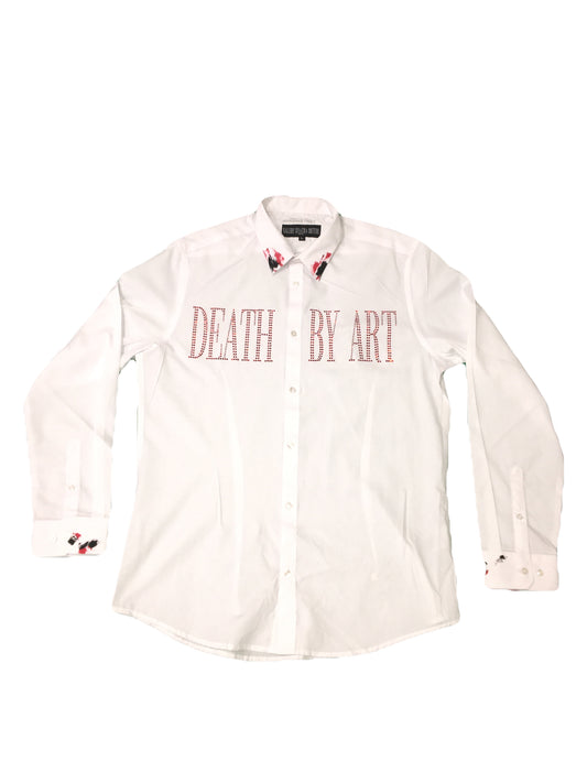DBA Button Up White/Red